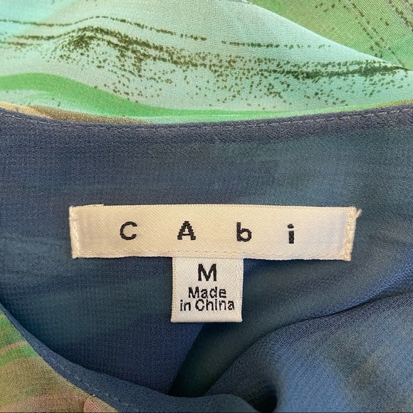 CAbi Green Flutter v-neck cami. Size medium. - Picture 4 of 5